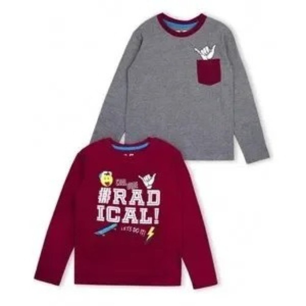 Aeropostale Long Sleeve Graphic and Pocket Tee Shirts, 2 Pack, Boys Size 12, NWT
